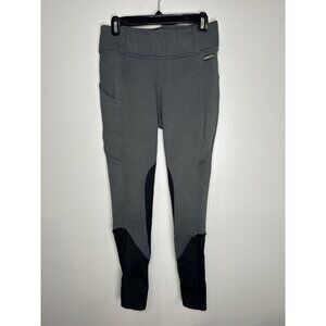 Kerrits Power Stretch Knee Patch Riding Tights Size Medium Gray Fleece Tights